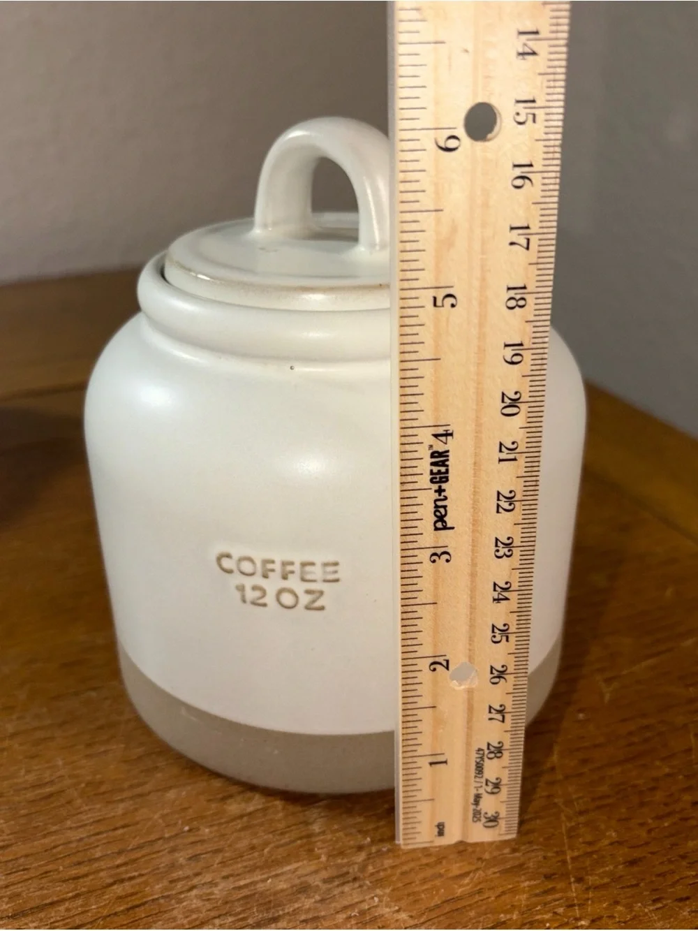 Hearth & Hand Magnolia Stoneware Round Coffee Jar with Lid 12oz Beige